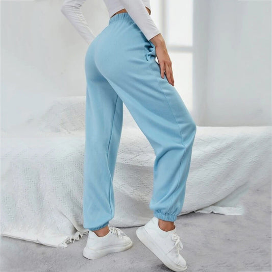 JuliaFashion-High Waist Yoga Sweatpants with Pockets