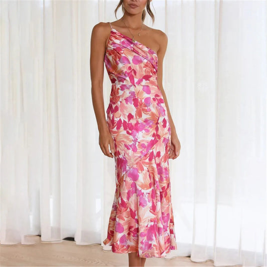 JuliaFashion - 2024 Slim Off Shoulder Floral Sundress Party Dress