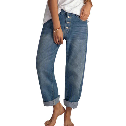 JuliaFashion - 2024 Women's Jeans High Waist Loose Wide Leg Pants