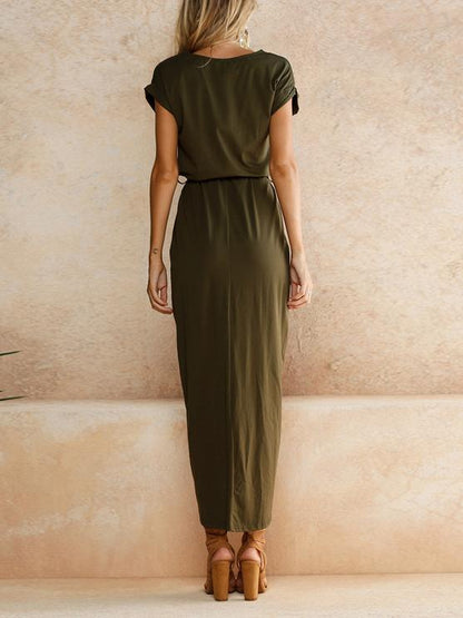 JuliaFashion-Made For This High Slit Midi Dress